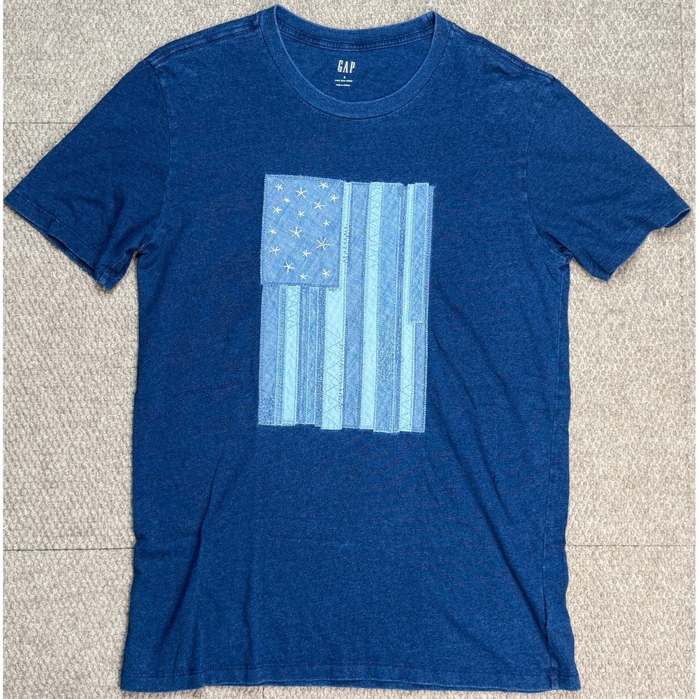 Gap Men's Denim Patchwork Short Sleeve T-Shirt Size Small